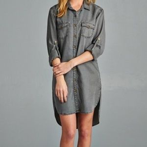 Sneak Peek Button-Down Dress